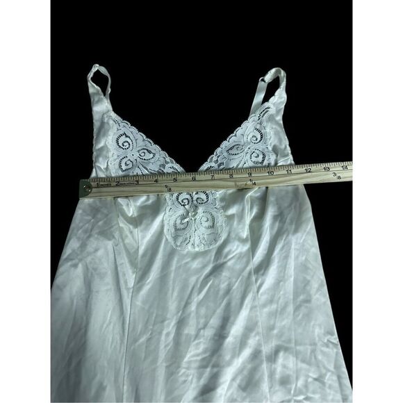 VINTAGE Bali Lace Slip Dress Knee Length Princess Gown‎ cream SIZE 34 (25” lengt - Picture 8 of 9